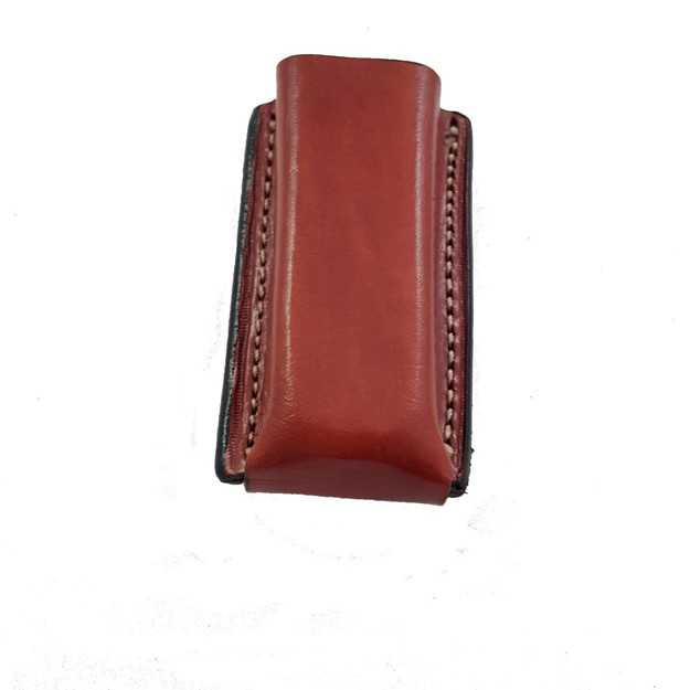 Picture of ARMADILLO HOLSTERS TAN LEATHER SINGLE MAG POUCH WITH BELT CLIP FOR SINGLE STACK MAGAZINES