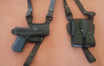 Picture of BLACK LEATHER HORIZONTAL SHOULDER HOLSTER FOR GLOCK 19 MOS