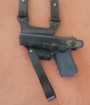Picture of BLACK LEATHER HORIZONTAL SHOULDER HOLSTER FOR GLOCK 19 MOS